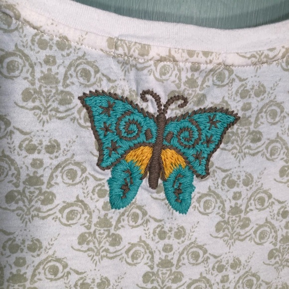 CAbi Embroidered Butterfly Tank 100% Cotton - Picture 3 of 5